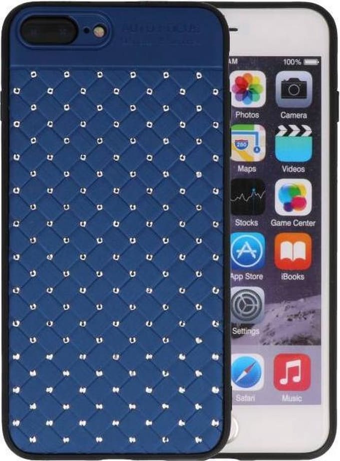 Witte Chique Hard Cases - Hoesje Geschikt voor iPhone 8 - 7 Plus Blauw