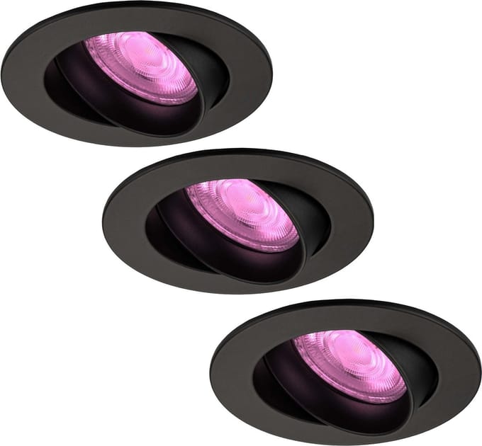 Ledvion - 3X SMART LED Inbouwspot Rio - Zwart - Dimbaar