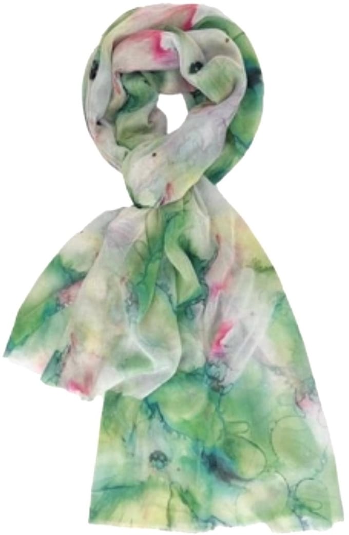 Dunne Sjaal - Print - (21245#) - Groen