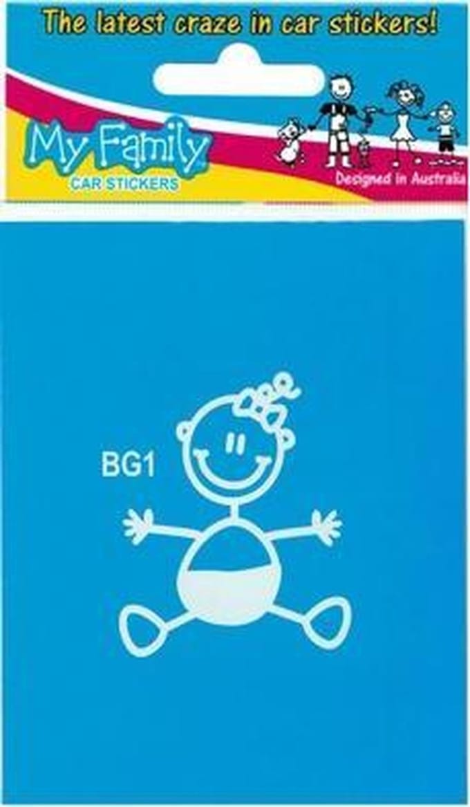 Babymeisje - autosticker - wit - 5,5 cm