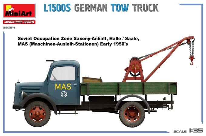 MiniArt Modelbouwpakket Auto - 38054 Mercedes-Benz L 1500S - Duitse Sleepwagen Plastic - 1:35 - Modelbouw