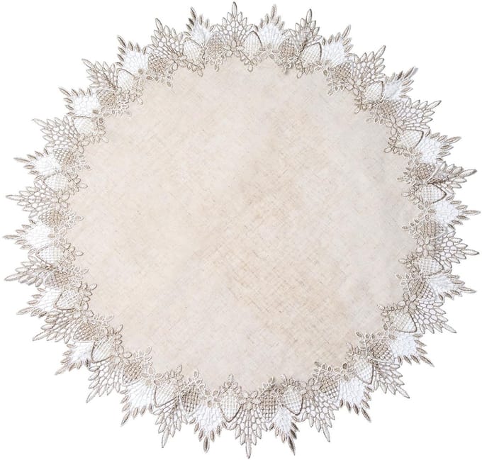 Rond Tafelkleed - Elegant Design - 1 stuk - Beige - Linnen - 70 cm x 70 cm