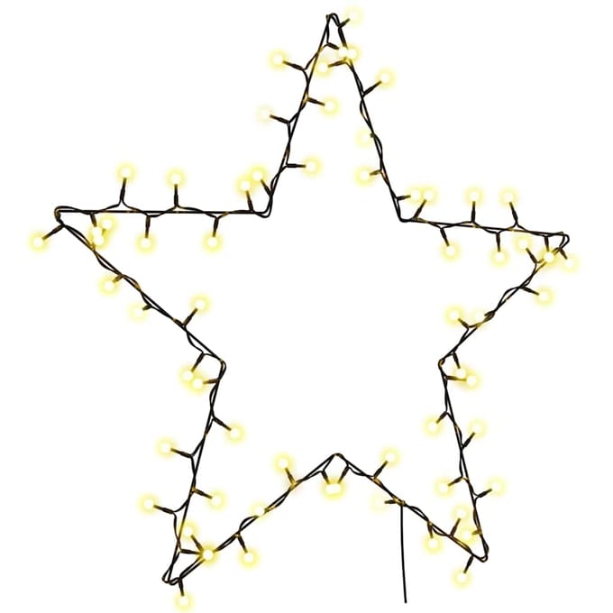 vidaXL - Kerstverlichting - ster - silhouet - 80 - LEDs - warm - wit