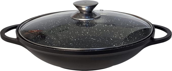 Grote Wokpan 36cm Antiaanbak - Marmer Graniet Keramische Coating