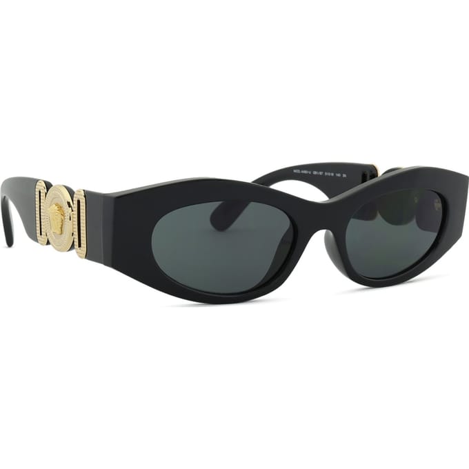 Versace Solide Design Cat Eye Zonnebril Dames zonnebril Zwart VE4480U Basic Packaging,Black with Gold Edge gray