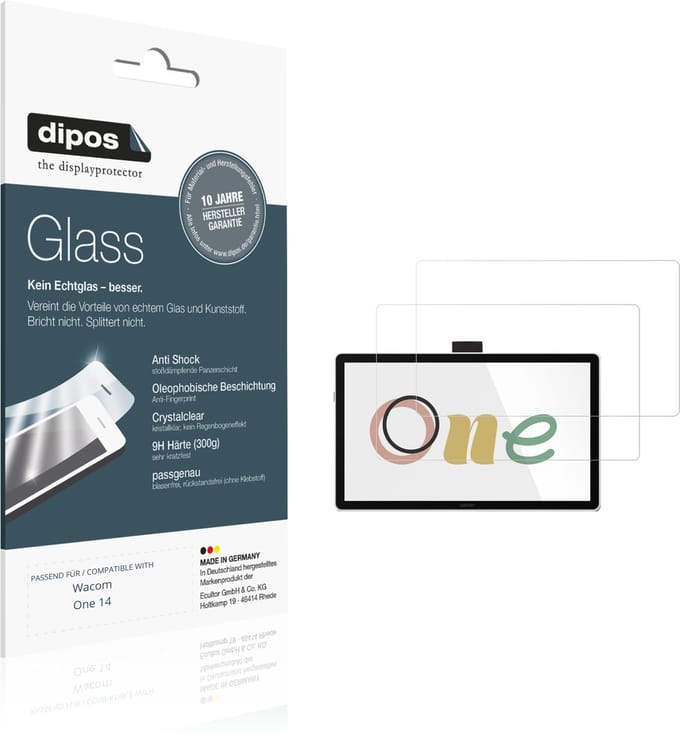 dipos – 2x Pantserfolie geschikt voor Wacom One 14 | 9H Screenprotector
