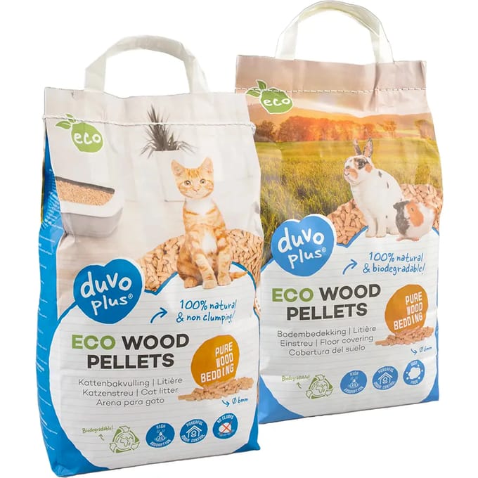 Duvoplus - Kattenbakvulling & Knaagdier - Eco Houtkorrels Bodembedekking 6mm - 10kg/20l - 1st