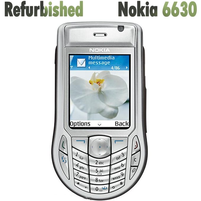Téléphone Mobile Nokia 6630 Original Reconditionné 2,1' pouces GSM 3G Débloqué Avec 1 SIM Simple set argenté