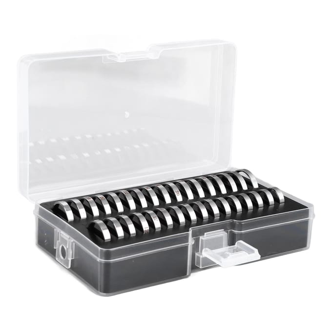 Ringsizer Meetinstrument Draagbaar Uitstekend Polijsten Roestvrij Staal Vingerringen Maatmeter Ringsizer Tool Kit met white