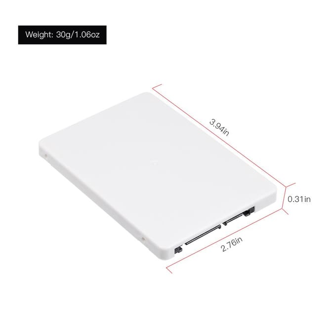 Boîtier mSATA vers SATA adaptateur mSATA vers 2.5 SATA convertisseur de disque dur SSD vers carte SATA 3.0 avec noir