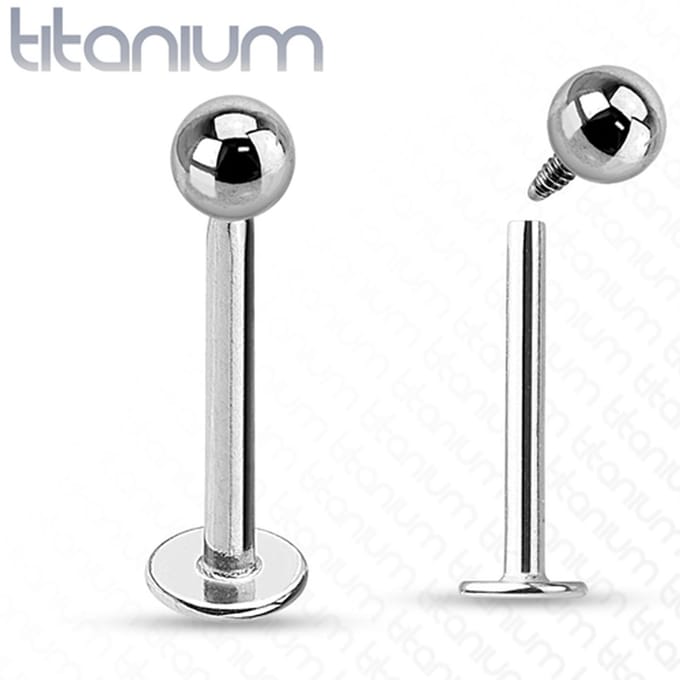 Piercing titanium basis intern schroefdraad 1.2x6x3 - zilver - LMPiercings