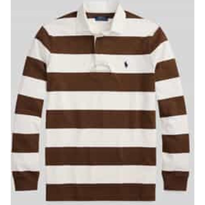 regular fit rugbyshirt van puur katoen