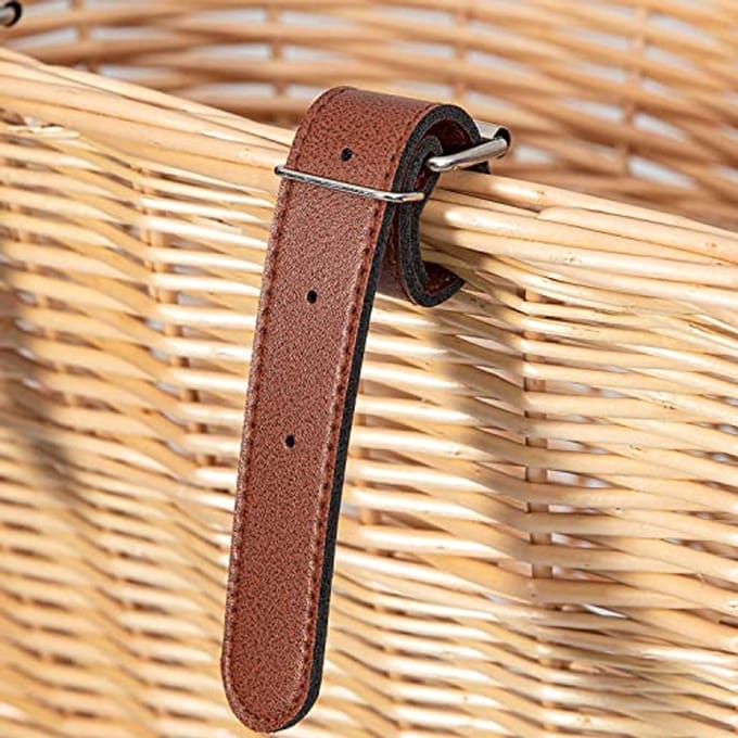 Wicker D-Shaped Bicycle Basket Front Handlebar - Waterproof Bike Storage Basket