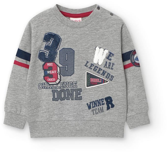 Boboli Fleece Sweatshirt Grijs 12 Months Jongen