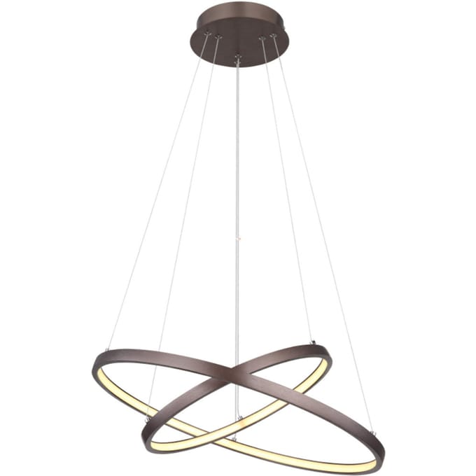 Globo Ralph Hanglamp 42W LED – Bruin/Wit – 2 Lichtpunten – 120 cm