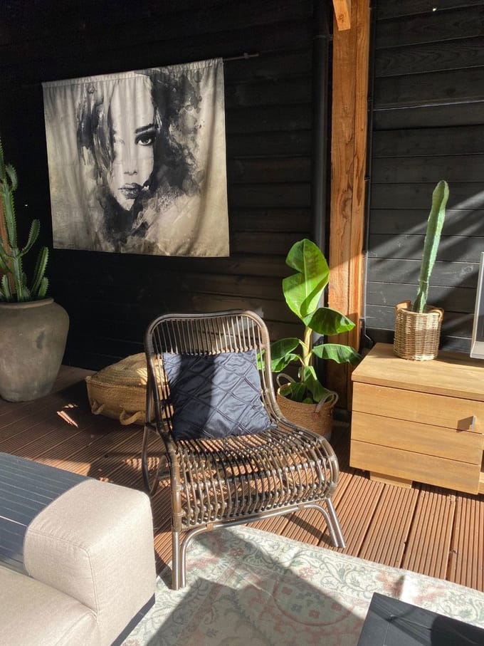 Bruine Rotan Loungestoel - 65x71xH78 cm