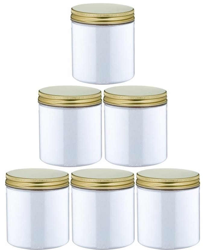 Scrubzout Perzik 300 gram - Pot met gouden deksel - set van 6 stuks - Hydraterende Lichaamsscrub