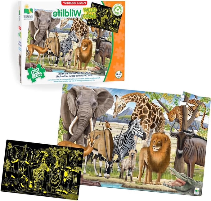 The Learning Journey In het donker oplichtende dierenwereldpuzzel