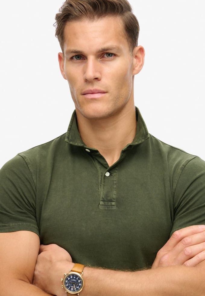 Superdry Studios Jersey Korte Mouw Poloshirt Groen 2XL Man