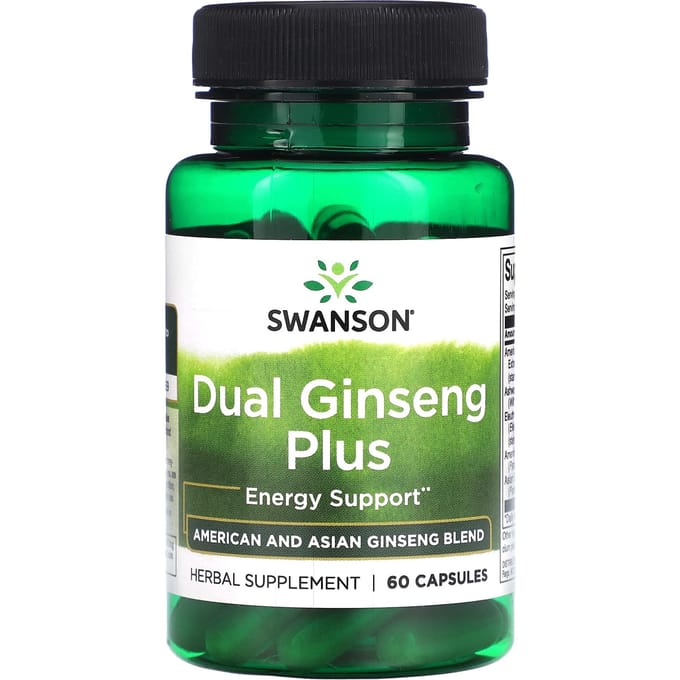 Dubbele Ginseng Plus, 60 Capsules