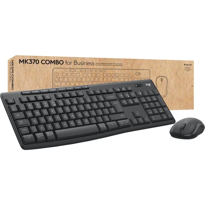 Logitech MK370 Combo for Business - keyboard and mouse set - AZERTY - Belgium - graphite Input Device - Keyboard and mouse set - Belgium - Zwart