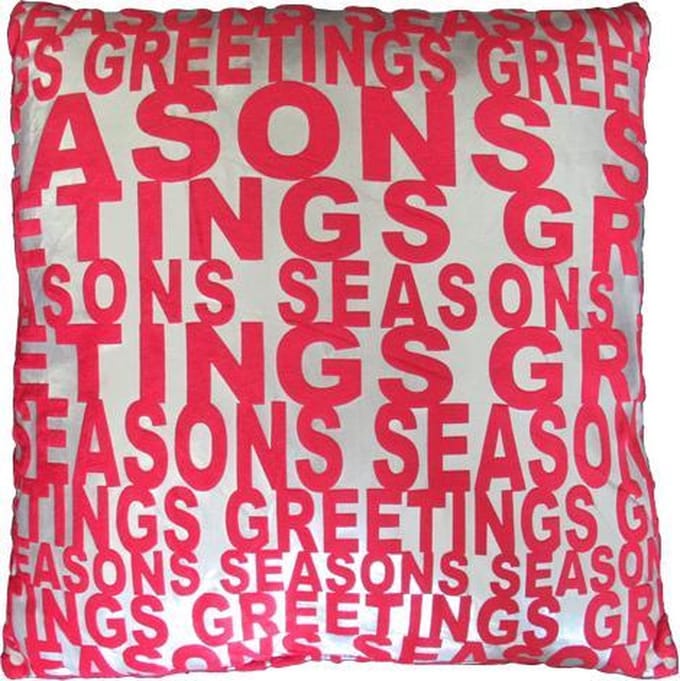 ESSENZA Sierkussen Seasons Greeting (Silver/Red) 43x43