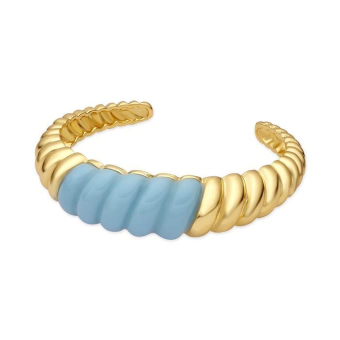 Luxenter Armband met 18-karaats geelgoud afwerking en blauwe hars - Rawil