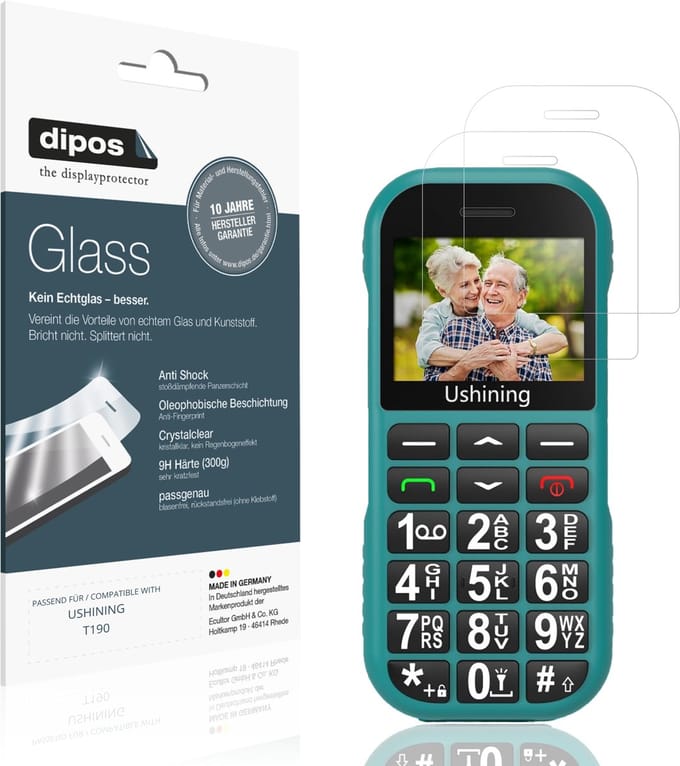 dipos – 2x Pantserfolie geschikt voor USHINING T190 | 9H Screenprotector
