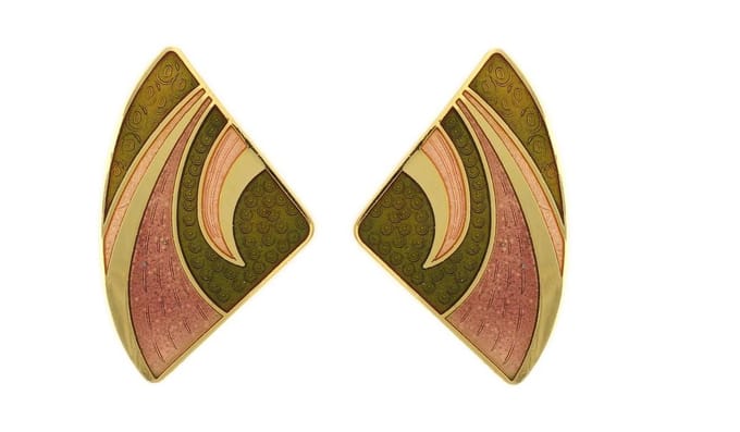 Behave - Oorclips dames - driehoekmotief - roze - 3,5 cm