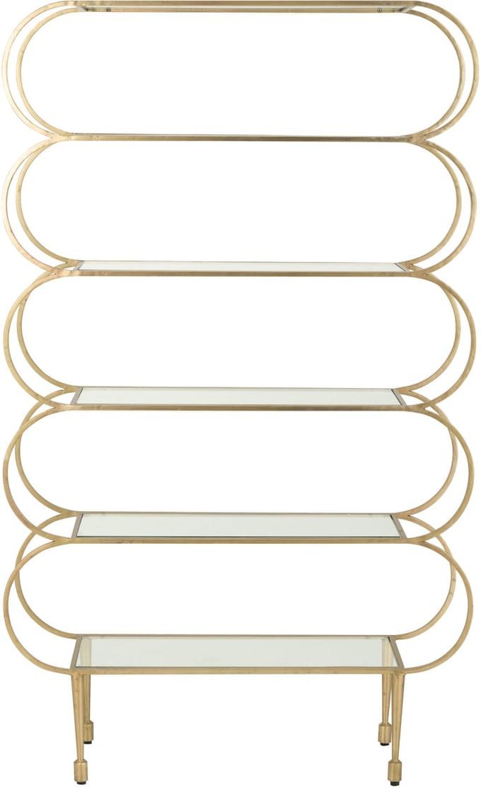 J-Line rek Ronde Hoeken - glas - goud/transparant