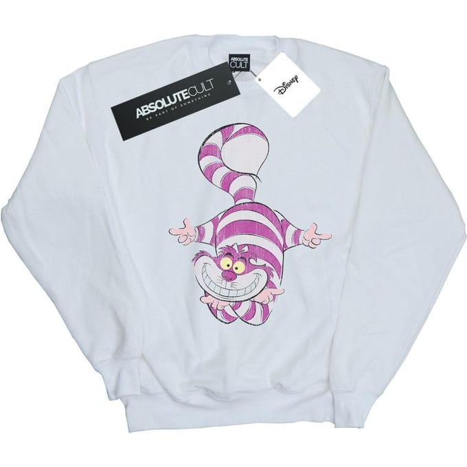 Disney Dames/Dames Alice In Wonderland Cheshire Cat Upside Down Sweatshirt (Wit)