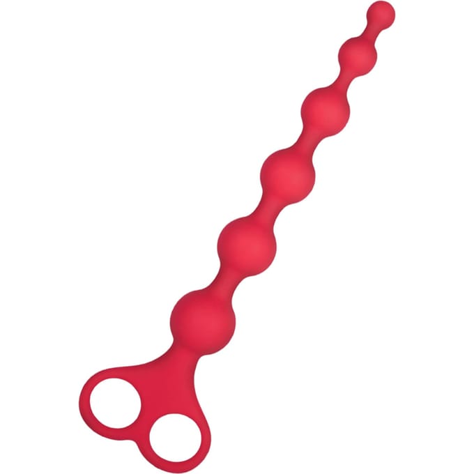'Ribbed Silicone Anal Beads', 26 cm