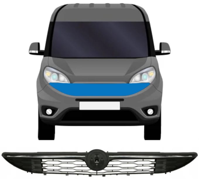 Verchroomde grill voor Fiat Doblo 2010-2022