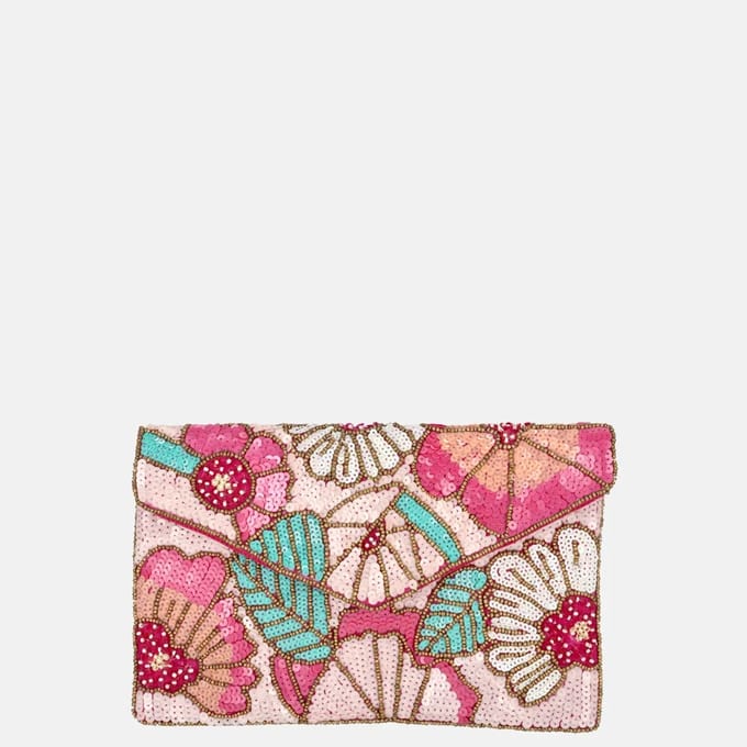 Bulaggi flower clutch fuchsia