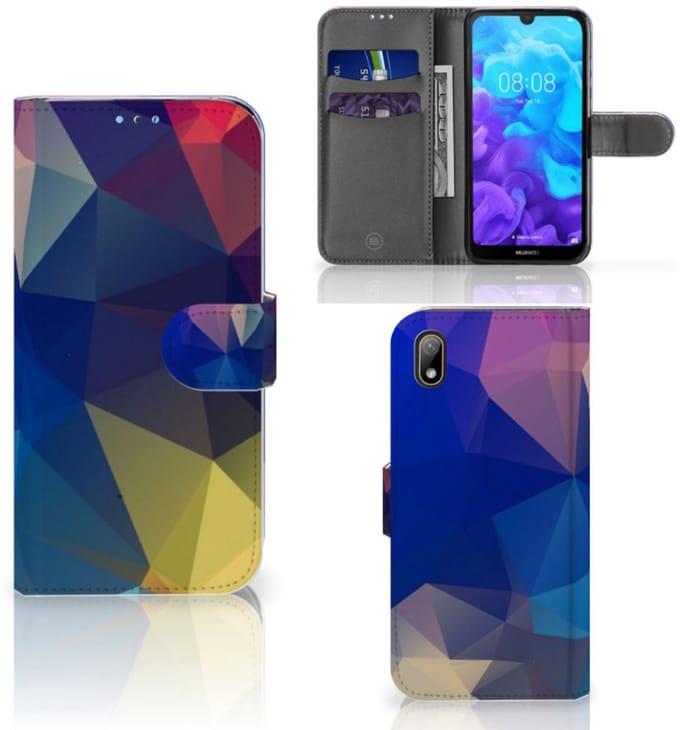 Huawei Y5 (2019) Book Case Polygon Dark