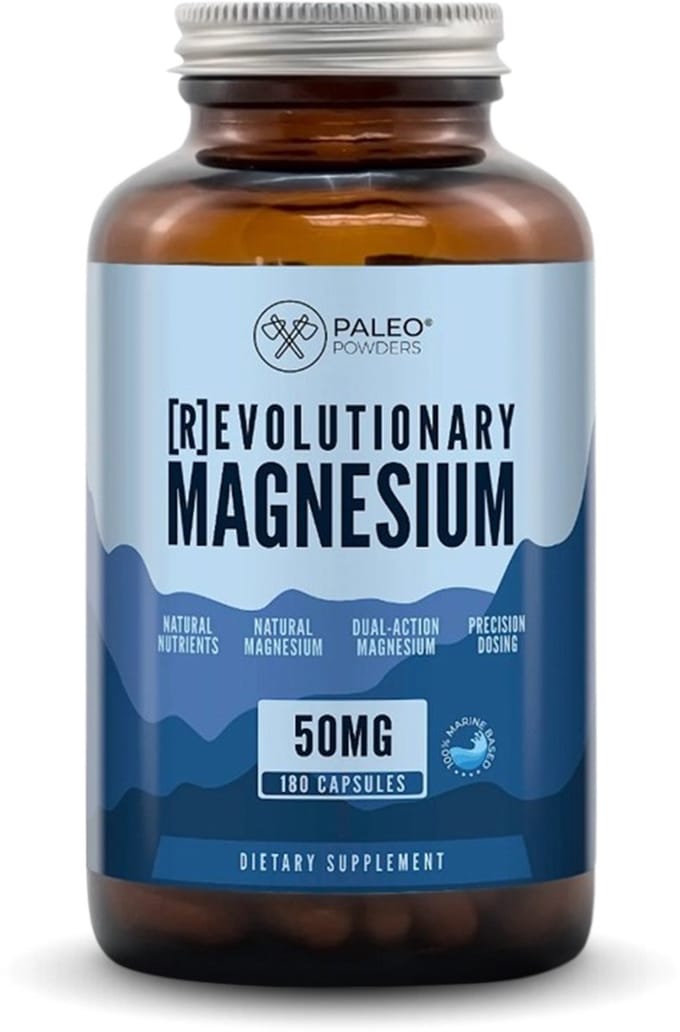 Paleo Powders – Magnesium – Natuurlijk Geformuleerd – Dode Zee & Zeesla – 180 Capsules