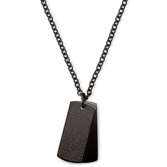 Gunmetalkleurige Dogtagketting met Statement