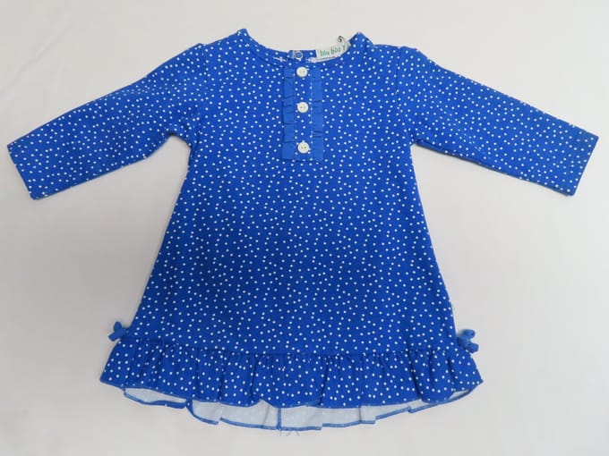 Jurk - Meisje - Blauw met witte stippen - 3 maand 62