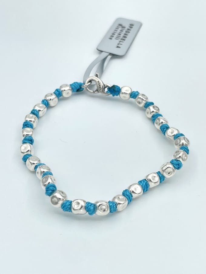 Spadarella Gioielli - SPBR03- Armband - 925 Zilver - 5mm - Medium blue turqoise 8470 - 17 Cm