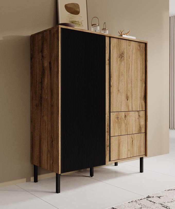 Meubella - Dressoir Margareth - Eiken - 100 cm - Hoog