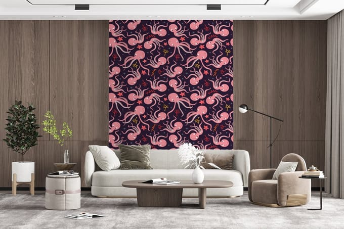 Behang - Fotobehang Octopus - Baby - Design - Breedte 165 cm x hoogte 220 cm
