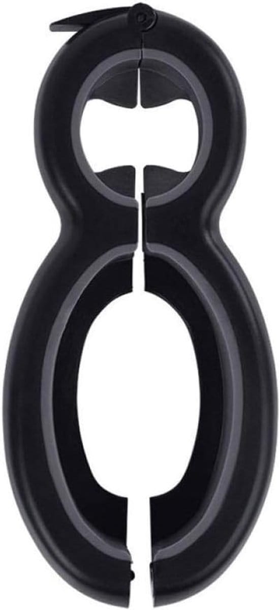 6 in 1 blikopener RVS multifunctionele opener bierflesopener keuken gadgets (Noir + Gris)