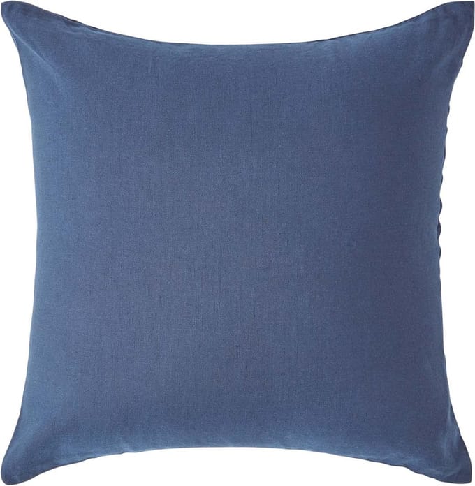Homescapes Linnen kussensloop 40 x 40 cm - Marineblauw