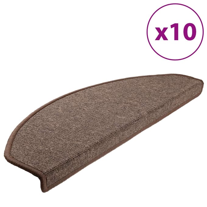 vidaXL - Trapmatten - 10 - st - 65 - x - 24 - x - 4 - cm - Non-Slip - Koffiebruin