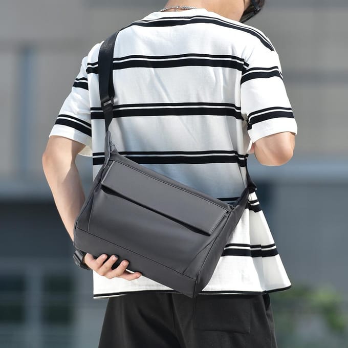 Grote Postbode Tas Eenvoudige Effen Kleur Crossbody Tas Mannen