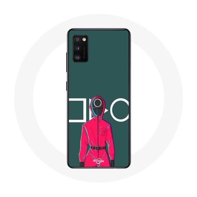 Coque pour samsung galaxy S20 plus Squid Game Soldat Rouge avec Masque Cercle Fond Vert