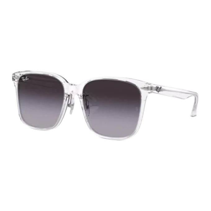 Ray-Ban Logo Plaat Montuur Vierkant Zonnebril Unisex Koppel Heldere Kleur 57 transparant