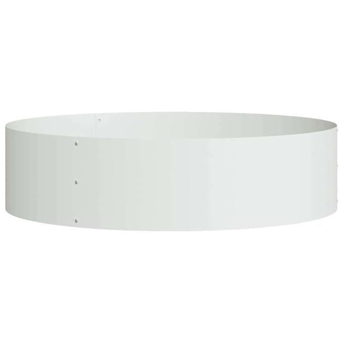 vidaXL - Plantenring - Wit - 80 - x - 80 - x - 20 - cm - Koudgewalst - staal