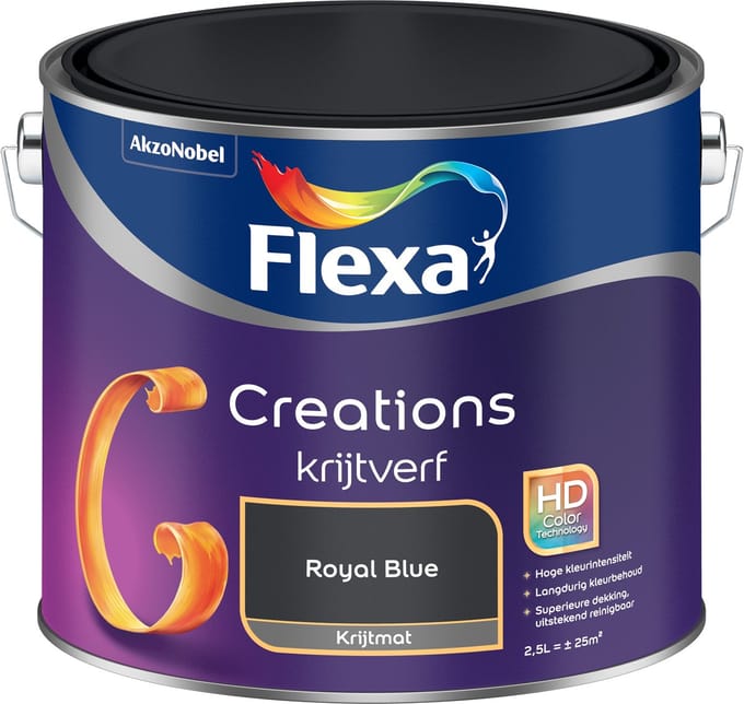 Flexa - Creations Muurverf Krijt - Royal Blue - 2,5 L