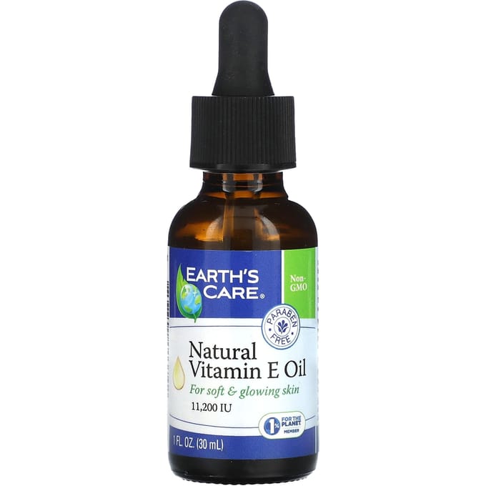 Earth's Care, Natuurlijke Vitamine E Olie, 11.200 IE, 1 fl oz (30 ml) black